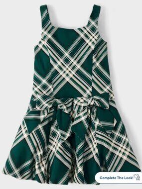 Girls Plaid Satin Bubble Dress 🎄 | The Children’s Place | Sleeveless Bow Holida